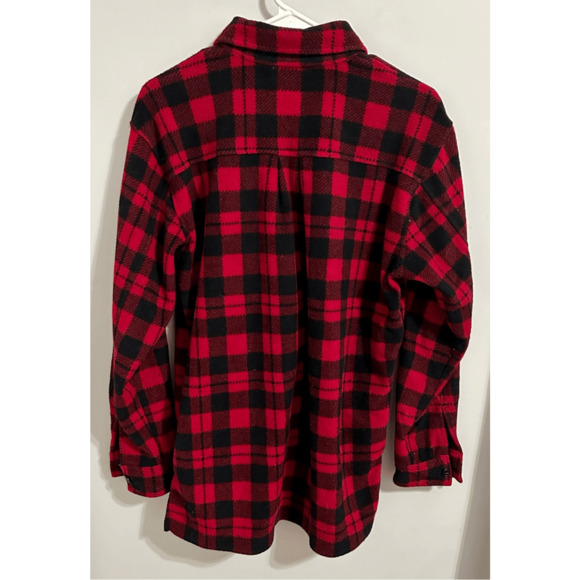 Lauren Ralph Lauren Red Buffalo Plaid Full Zip Fleece Jacket Sz Small - Picture 5 of 8
